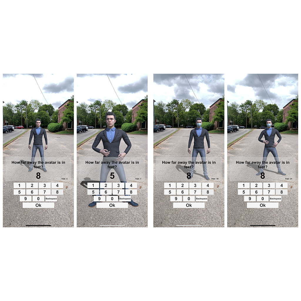 Distance Estimation with Social Distancing: A Mobile Augmented Reality Study